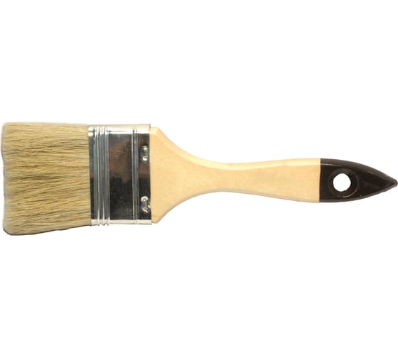 Изображение товара Плоская кисть 888 натуральная щетина 2'' - 50 мм * 13 мм Сказка 0126030
