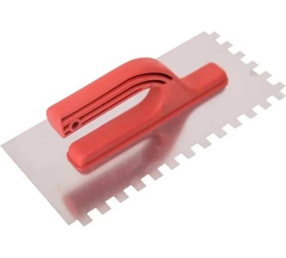 Изображение товара Зубчатая гладилка BEOROL нержавеющая сталь 270x130 мм зуб 10x10 мм пвх ручка 245738