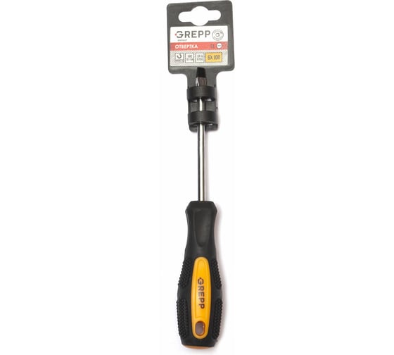 Изображение товара Шлицевая отвертка Ladina GREPP SL6*100мм, CrV, 2х-компонентная рукоятка 202-009
