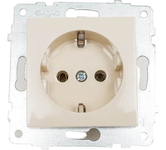 Изображение товара Механизм розетки OVIVO с заземлением, крем, 600-000302-217