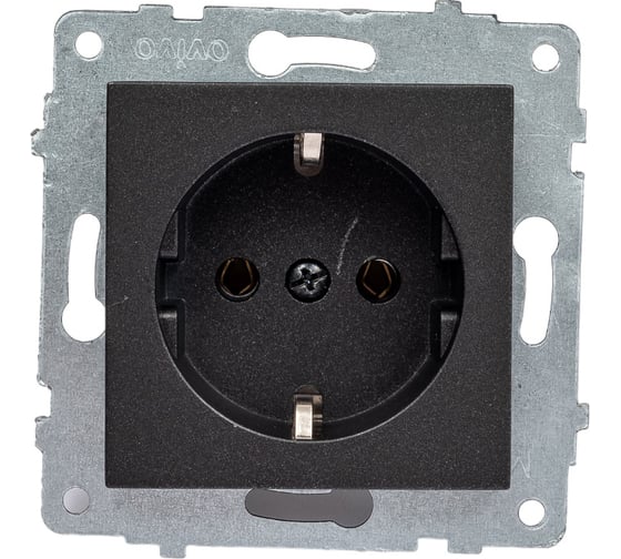 Изображение товара Механизм розетки OVIVO с заземлением, серебро, 600-000310-217