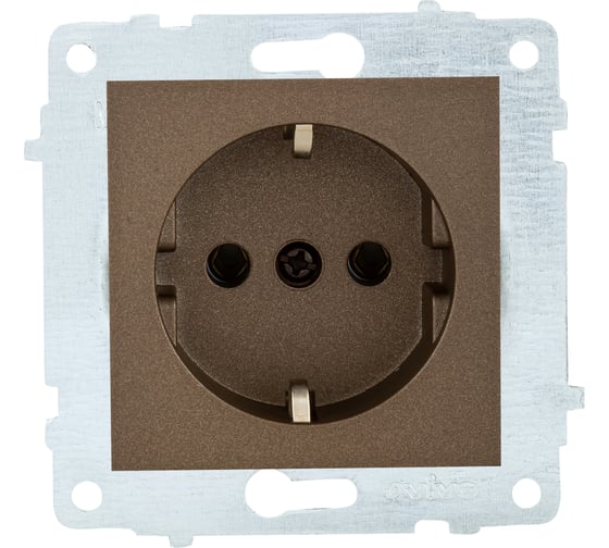 Изображение товара Механизм розетки OVIVO с заземлением, мокко 600-000319-217