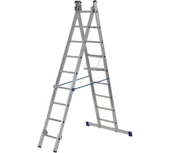 Изображение товара Двухсекционная алюминиевая лестница РОС 65424