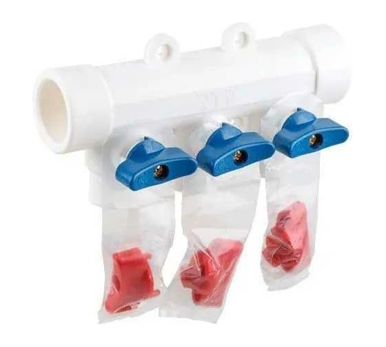 Изображение товара Коллектор с шаровым краном RTP универсальный PPR 40x20/3 белый 18732