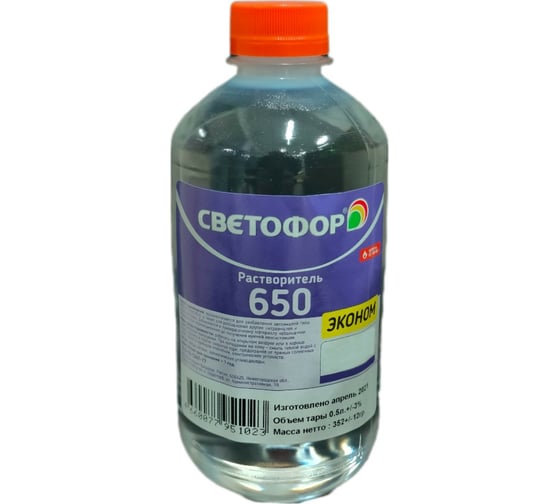 Изображение товара Растворитель 650 Светофор 0.5 л ЗОР00002602