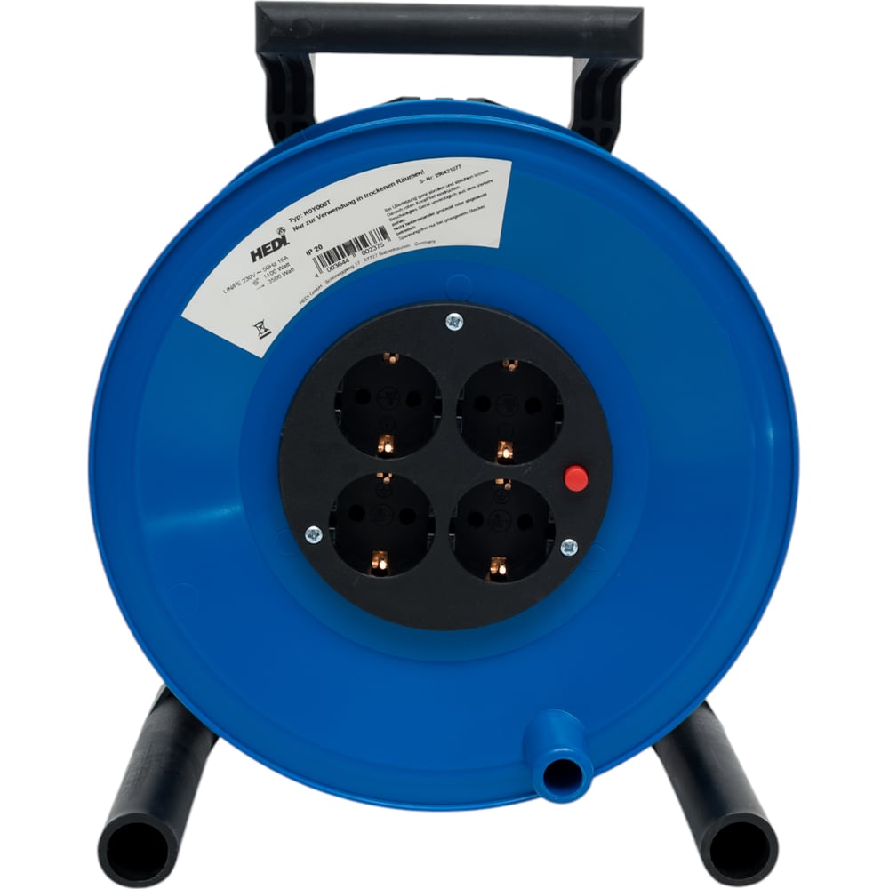 Изображение товара Катушка для удлинителя HEDI с термозащитой IP20 4 розетки D=255мм