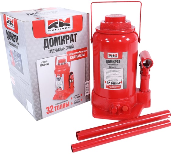 Изображение товара Гидравлический домкрат REDMARK 32 т, с перепускным клапаном, высота мин/макс 255/405 мм RM20432