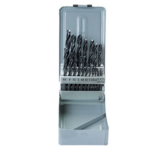 Изображение товара Набор сверл по металлу, SPARTA 1-10 мм, HSS,21шт, мет.бокс, цилин.хв.// 723755