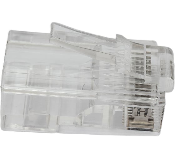 Изображение товара Коннектор NETLAN RJ45/8P8C, Кат.5e, 3мкд, универсальный, под 0,47-0,51мм, неэкранированный, 100 шт. EC-UP8P8C-5E-003-TR-100