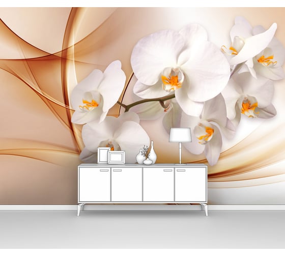 Изображение товара Фотообои ООО Первое ателье абстракции цветы "Веточка орхидеи на абстрактном фоне", 400x280 см pw94749-4