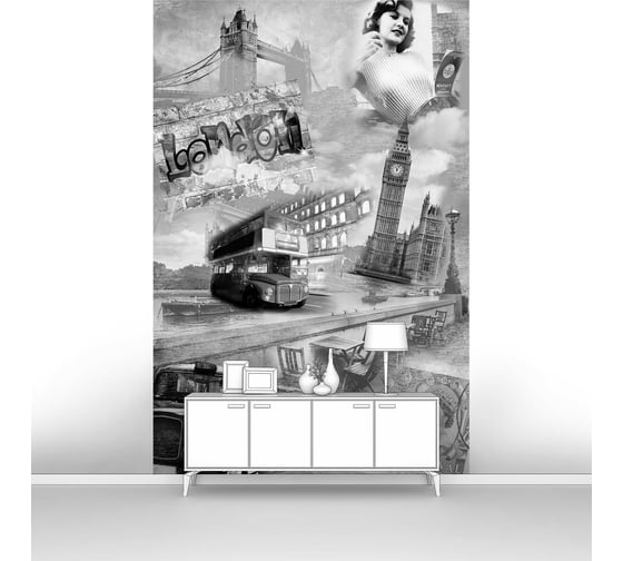 Изображение товара Фотообои абстракции ООО Первое ателье город "Коллаж с различными достопримечательностями Лондона" pw28762-2