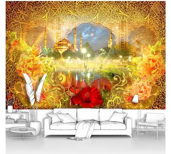 Изображение товара Фотообои абстракции ООО Первое ателье "Яркая цветочная абстракция с цветами в восточном стиле" pw28586-2