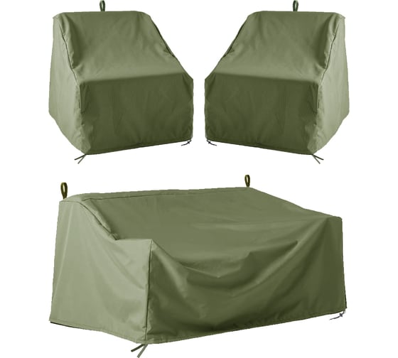 Изображение товара Комплект чехлов для дивана и кресел 2 шт. Tplus оксфорд 210, олива T018813