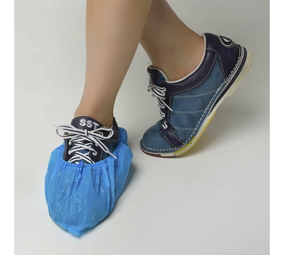 Изображение товара Медицинские бахилы ЧИСТОВЬЕ 100 штук, синие, 4.5 г, полиэтилен 631067