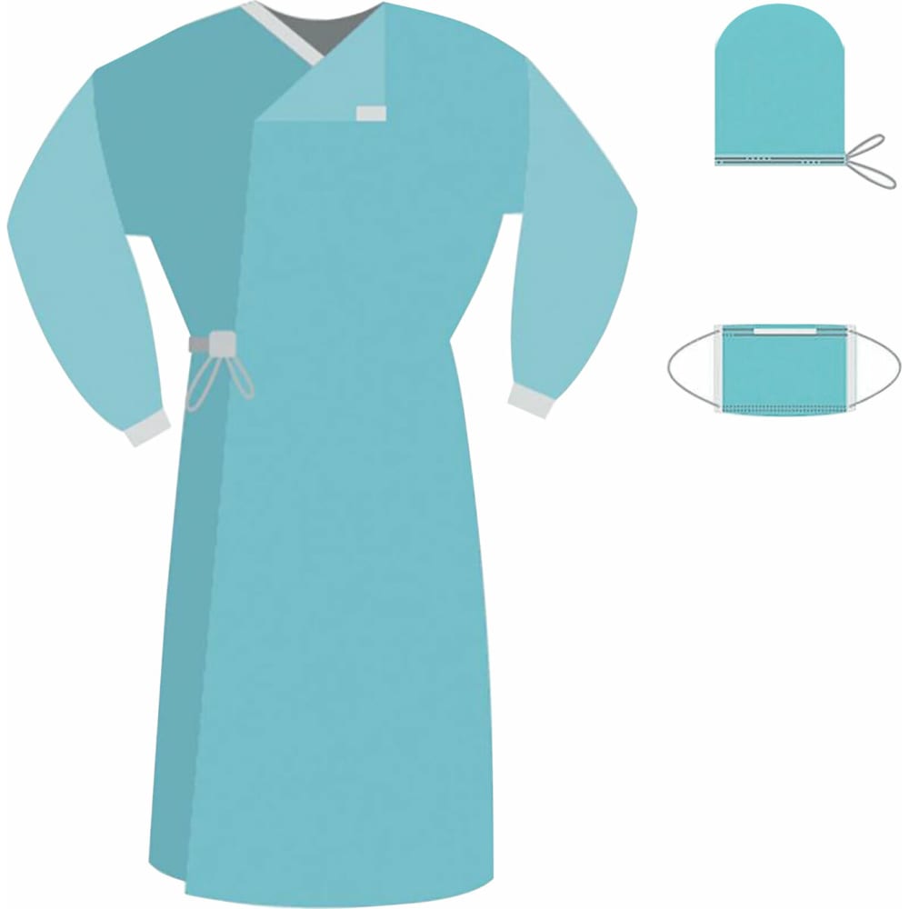 Одноразовой одежды комплект для хирурга ГЕКСА шапочка для плавания взрослая объемная с подкладом обхват 54 60 см голубой