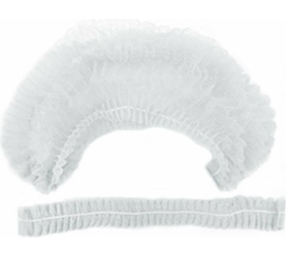 Изображение товара Шапочка-берет ГЕКСА Шарлотта Плиссе белая, 125 шт, спанбонд, 8 г/м2 630960
