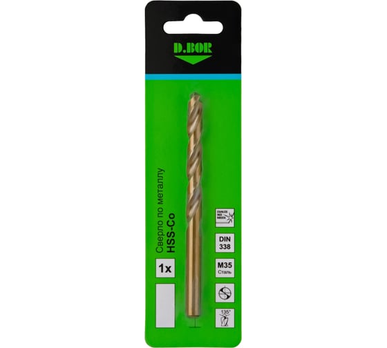 Изображение товара Сверло по металлу COBALT 5%, HSS-Co, DIN 338 4.2х43х75 мм D.BOR D-TD-338-CO5-042-01