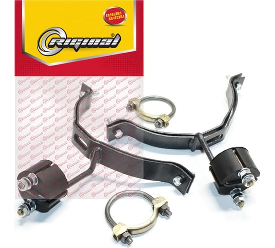 Изображение товара Ремкомплект крепления глушителя для а/м ГАЗ 3302-3221, 2705, 33023, 33027 до 2003 г (2 кронш, хомуты) Riginal RG3302-1203001
