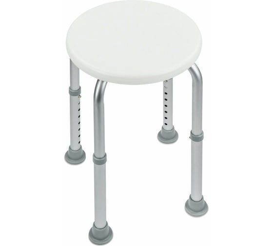 Изображение товара Стул-сиденье для купания в душе и ванной BRABIX Титан круглый, регулировка высоты ножек под любой рост 532619