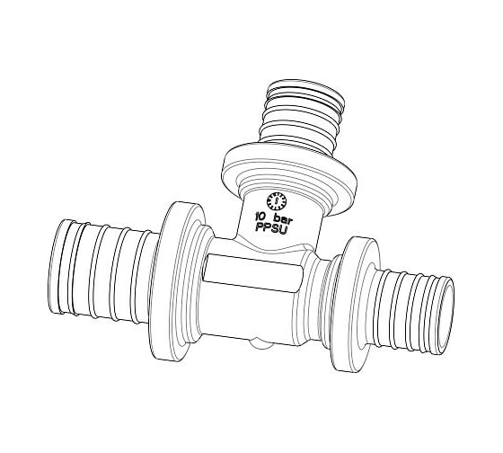 Изображение товара Тройник ELSEN 32, 25, 25, PPSU полифенилсульфон PX, редукционный EFA31.322525