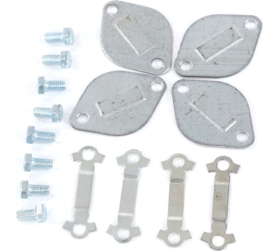 Изображение товара Ремкомплект крепления подшипника крестовины кардана для а/м ГАЗ 53, 3307, 3308 (крышка 4 шт, пластина 4 шт, болты 8 шт) Riginal RG51-2201000