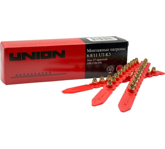 Изображение товара Монтажные патроны UNION UT-K5 6,8/11 красный, PREMIUM 100 шт. 4631165849546