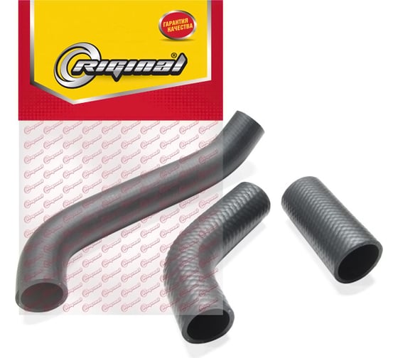 Изображение товара Патрубки радиатора 3 шт для а/м ГАЗ 3302 дв.УМЗ 4216 до 09.2009 г.в. Riginal RG3302-38-1303000