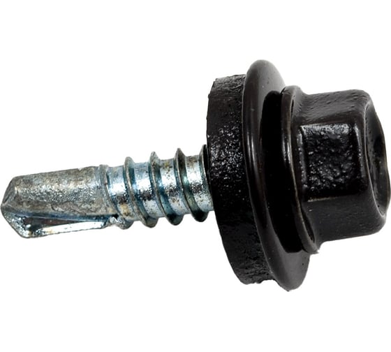 Изображение товара Кровельный саморез КРЕП-КОМП 4,8x19 RAL8019, серо-коричневый, Kn KENNER, 300 шт. ск48198019ф