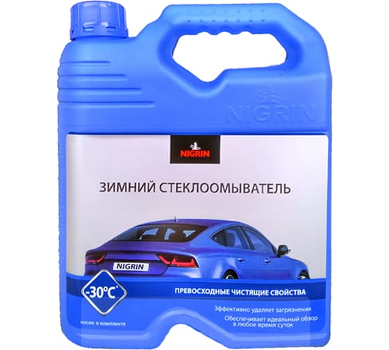 Изображение товара Зимняя стеклоомывающая жидкость NIGRIN - 30 С, 4 л NIG4W30