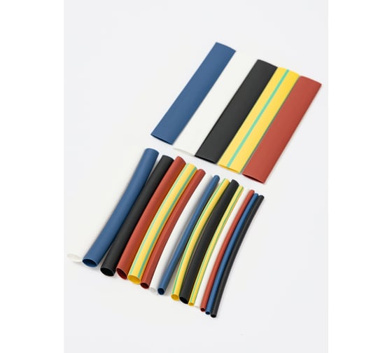 Изображение товара Набор термоусаживаемых трубок Grisard Electric ТТУ 2/1, 4/2, 6/3, 8/4 ЖЗ, С, К, Ч, Б (20x8см/упаковка) GRE-016-0001