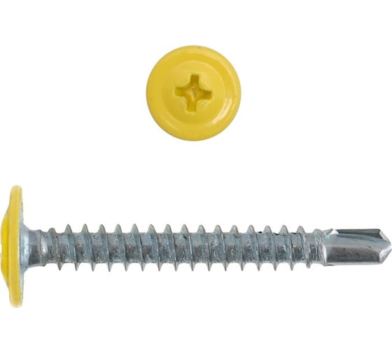 Изображение товара Саморез КРЕП-КОМП ПШC сверло, 4,2x32 RAL1018, 500 шт. пшс321018