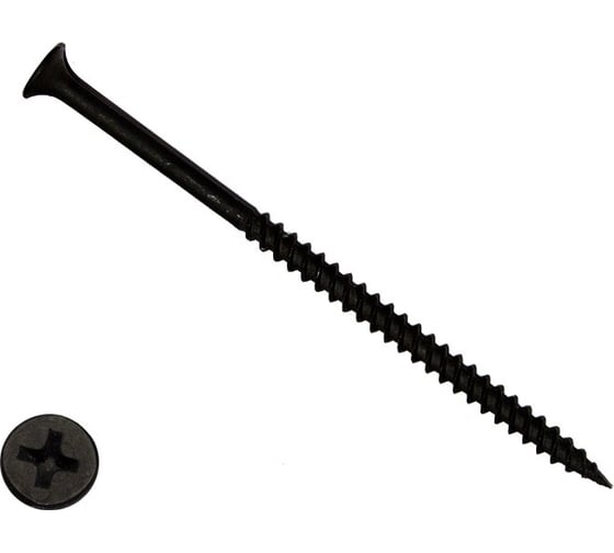 Изображение товара Универсальный саморез КРЕП-КОМП черный, 3,8x64, 30 шт. чм64мф