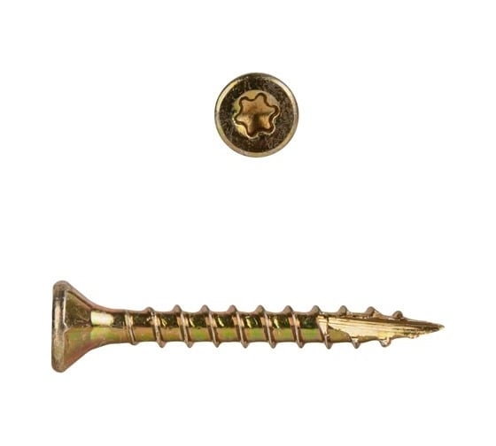 Изображение товара Саморезы по дереву КРЕП-КОМП потайные, Torx, 3,5x20 мм, 100 шт., желтые сдт3520мф