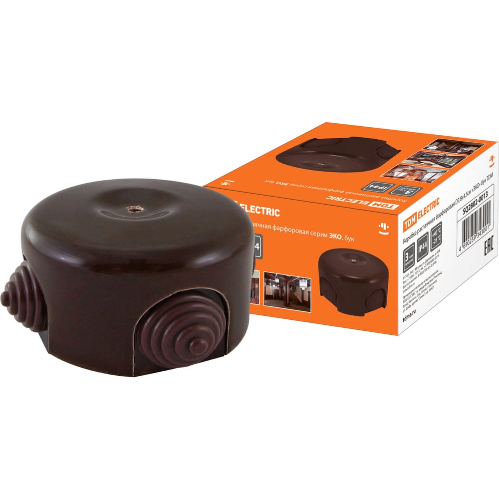 Изображение товара Распаячная фарфоровая коробка TDM SQ2802-0013 78 мм для наружного монтажа