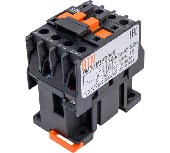 Изображение товара Пускатель ВТМ (S) ПМЛ-1161-12А-380АС-(1р)-УХЛ4-В ВТМ00052208
