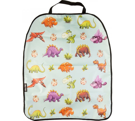 Изображение товара Защита спинки сиденья SKYWAY ПВХ frontlit мультяшные динозаврики фон S06101039