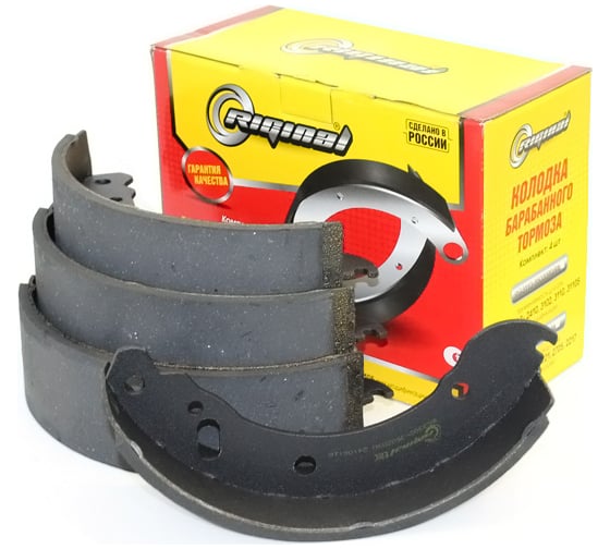 Изображение товара Колодка тормозная задняя для а/м ГАЗ-3302, 3221, 2217, Next (увелич. толщ. накл. 6.5 мм) 4 шт Riginal RG3302-3502090-01