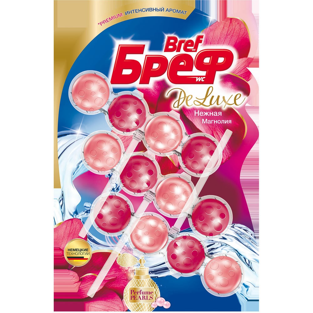 Изображение товара Туалетный подвесной ароматизатор BREF De Luxe нежная магнолия 3 шт. х 50 г