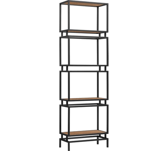 Изображение товара Стеллаж GreenWeen BRICK, черный каркас, полки ЛДСП Робиния, 1960x600x300 GW-BRICK-B-LD-R
