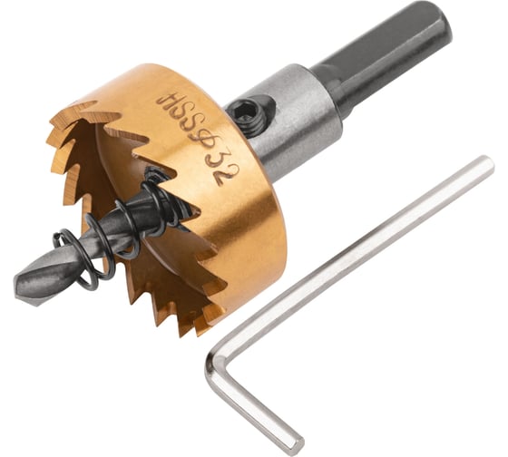 Изображение товара Коронка кольцевая по металлу 32 мм, HSS сталь, титановое покрытие FIT 36869