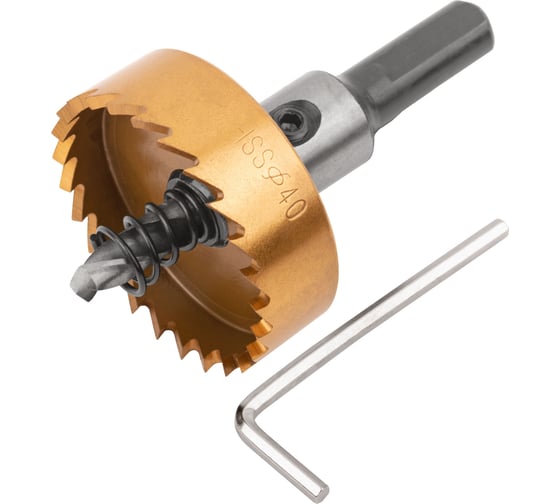 Изображение товара Коронка кольцевая по металлу 40 мм, HSS сталь, титановое покрытие FIT 36872