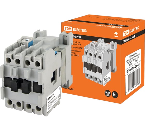 Изображение товара Электромагнитный пускатель TDM ELECTRIC ПМ12-016150 У3В 400В 1з SQ0714-0041