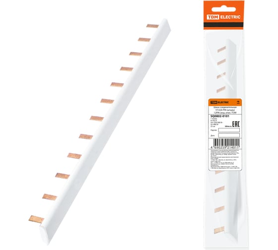 Изображение товара Соединительная шина TDM ELECTRIC 1П 63А PIN штырь 12PIN инд. упаковка SQ0802-0101