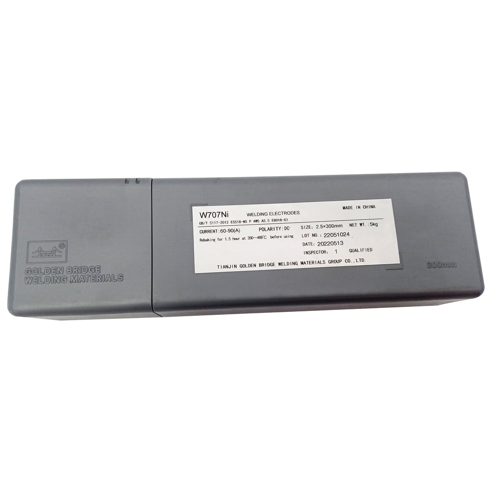 Изображение товара Низкотемпературные электроды W707Ni/ER8018-C1 2.5 мм, 5 кг, аналог OK 73.68 GOLDEN BRIDGE 804 Изображение товара Низкотемпературные электроды W707Ni/ER8018-C1 2.5 мм, 5 кг, аналог OK 73.68 GOLDEN BRIDGE 804