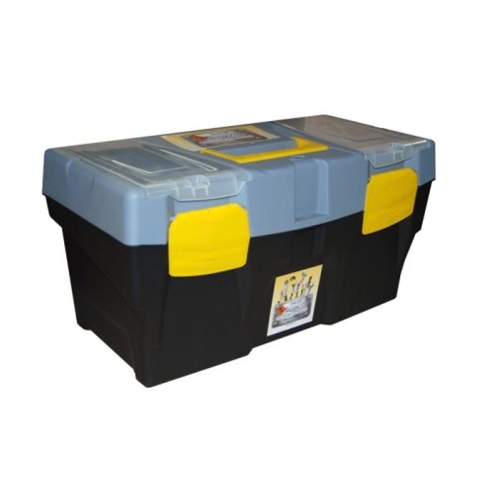 Ящик для инструментов Энкор сумка хозяйственная складная на 2х колесах на кнопке желтый