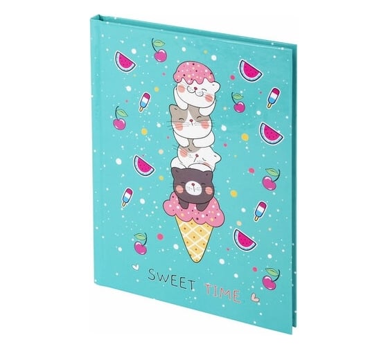 Изображение товара Блокнот BRAUBERG Kids Котики малый формат, 103x146 мм, А6, 80 л, твёрдый, клетка 114443