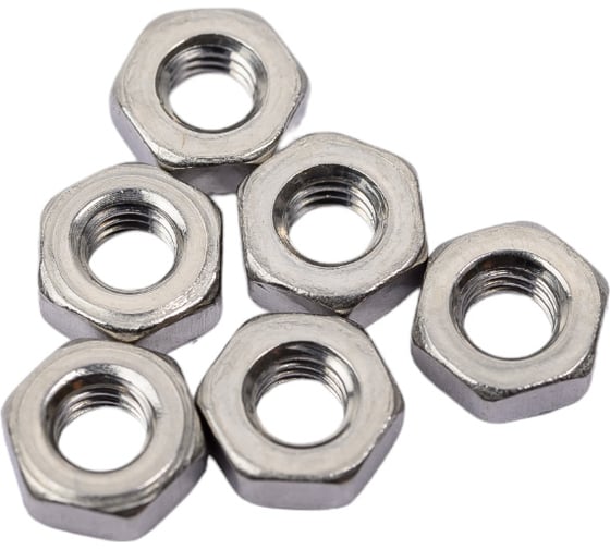 Изображение товара Шестигранные гайки КРЕП-КОМП нержавеющие А2, DIN 934, М3 100 шт. гшн3мф