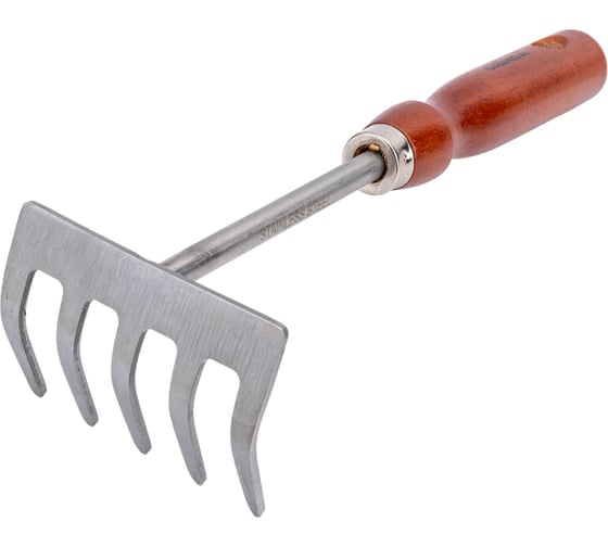 Изображение товара Грабельки из нержавеющей стали с деревянной ручкой 250 мм GRINDA 8-421149_z01