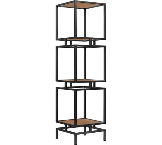 Изображение товара Стеллаж GreenWeen CUBIC-3, черный каркас, полки ЛДСП Робиния, 1505x400x400 GW-CUBIC-3-B-LD-R