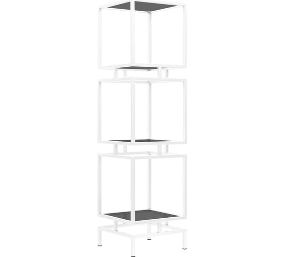 Изображение товара Стеллаж GreenWeen CUBIC-3, белый каркас, полки тонированное стекло, 1505x400x400 GW-CUBIC-3-W-G